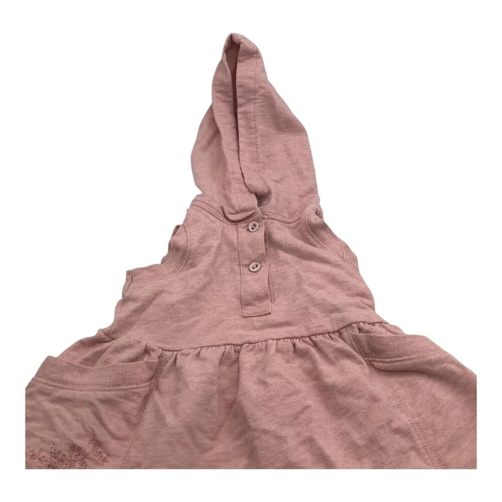 Ralph Lauren Hooded Dress GirlS 9 Months Pink Embroidered Detail Cotton‎